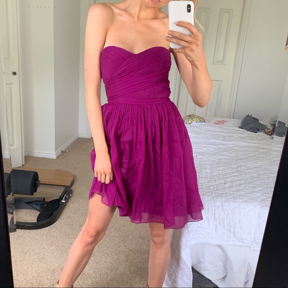 Jcrew chiffon strapless dress